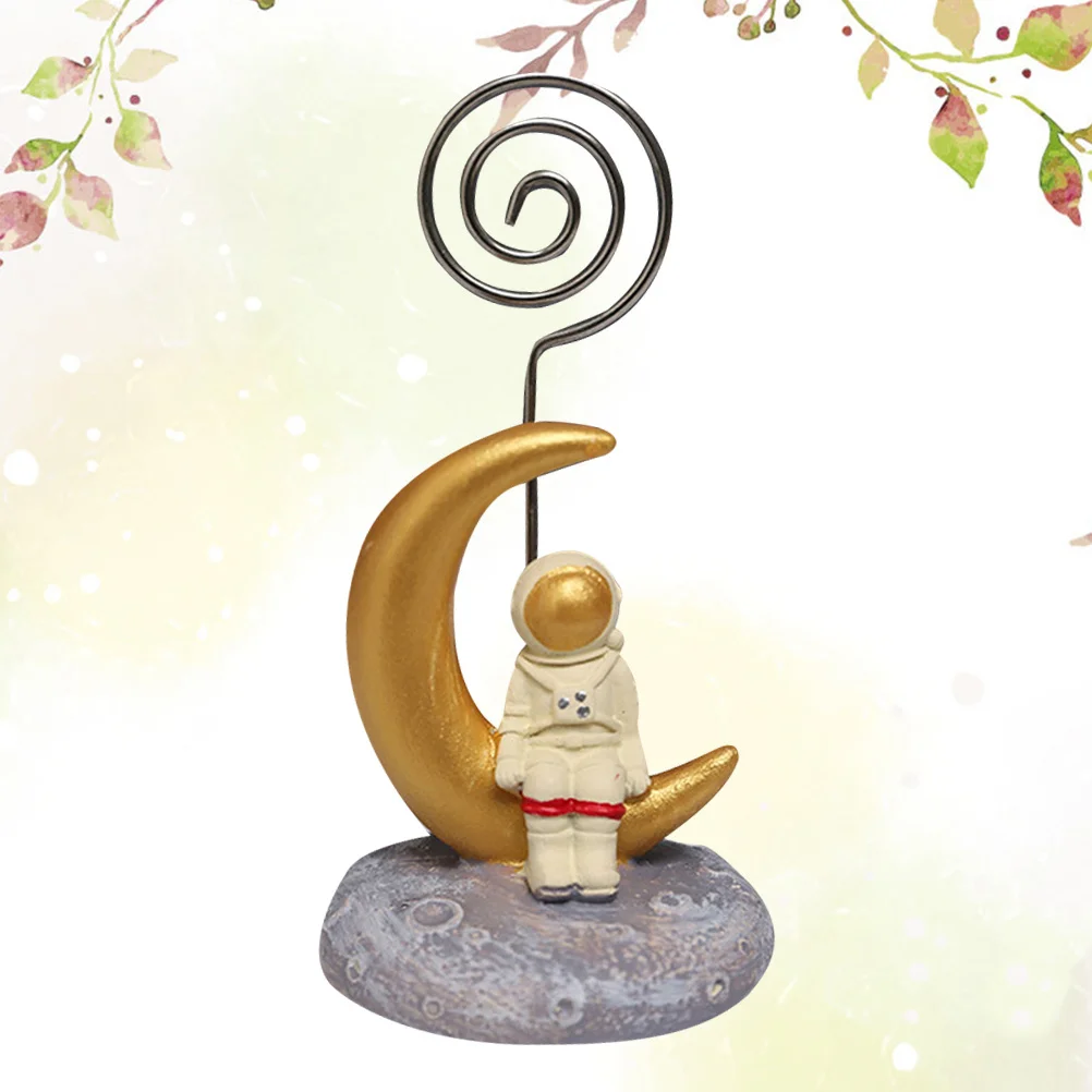 

Astronaut Paper Premium Hold Creative Note Clip For Home Office Desktop School Moon Astronaut Golden Photo Holder Stand