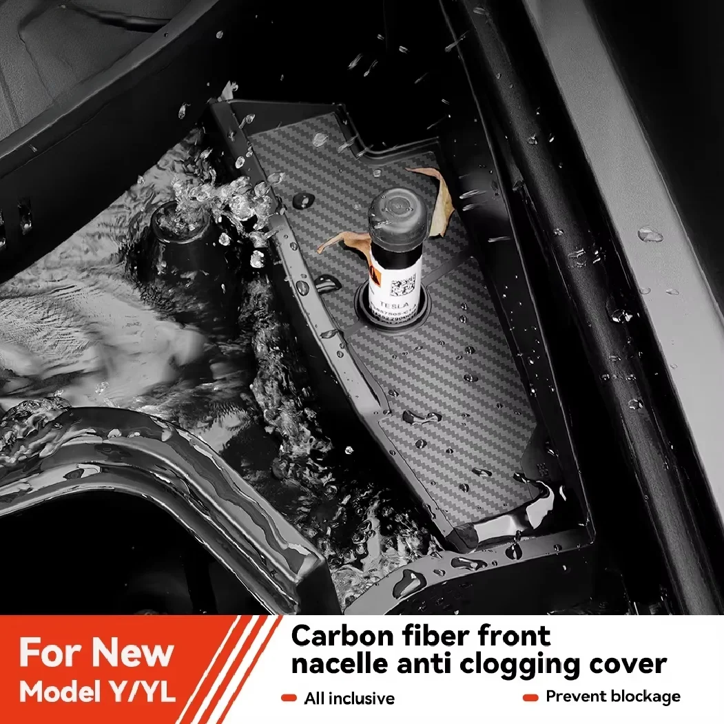 For Tesla Model 3 Highland Model Y/YL Juniper 2026 Front Cabin Anti-Clog Cover Water Channel and Leaf Blocking Mod Accessory