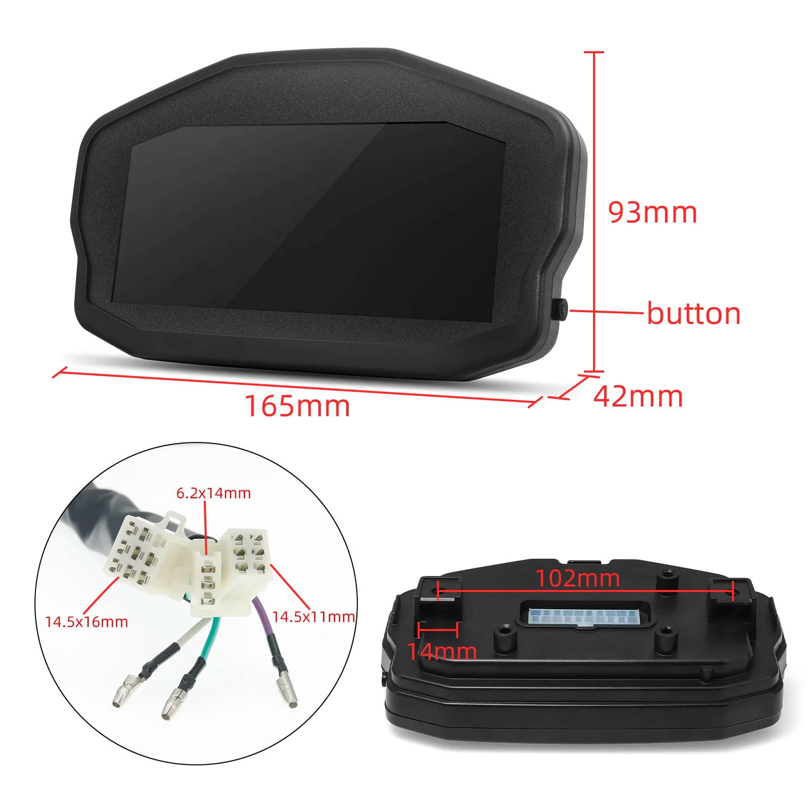 عداد السرعة العالمي للدراجات النارية LCD ، عداد المسافات الرقمي ، 2 أو 4 أسطوانات ، عرض عداد الوقود ، عداد السرعة لوحة القيادة لهوندا ياماها