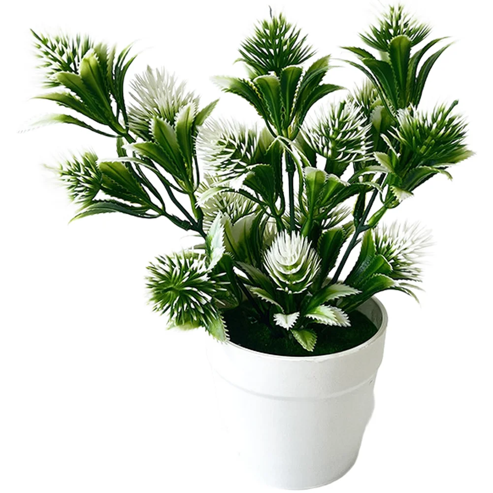 Soft Rubber Pine Needle Grass Artificial Plant for For home Decor 3 Branch Fake Greenery 21x8cm Minimalist Vase
