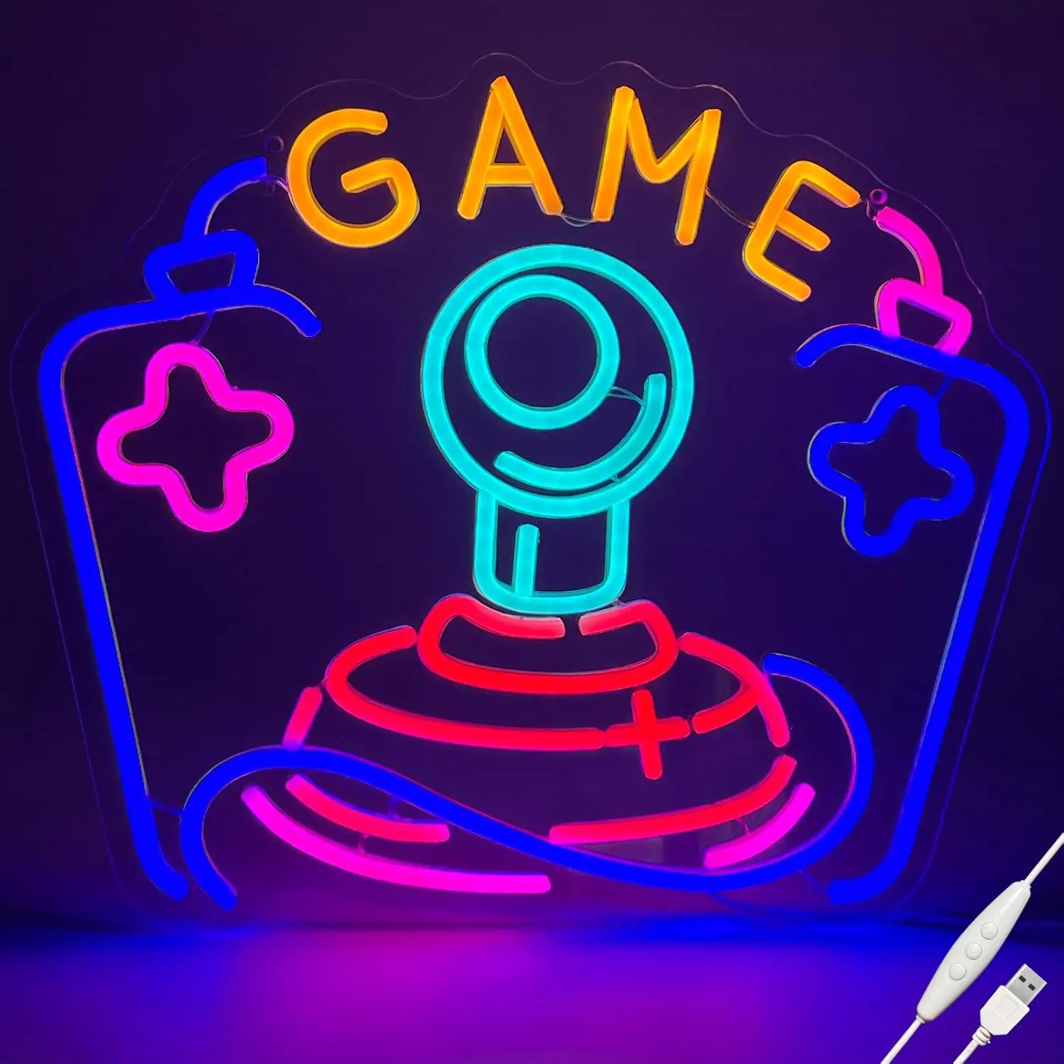 Arcade Game Neon Sign USB Powered Gamer LED Light Up Sign for Boys Bedroom Man Cave Garage Party Birthday Cool Gifts