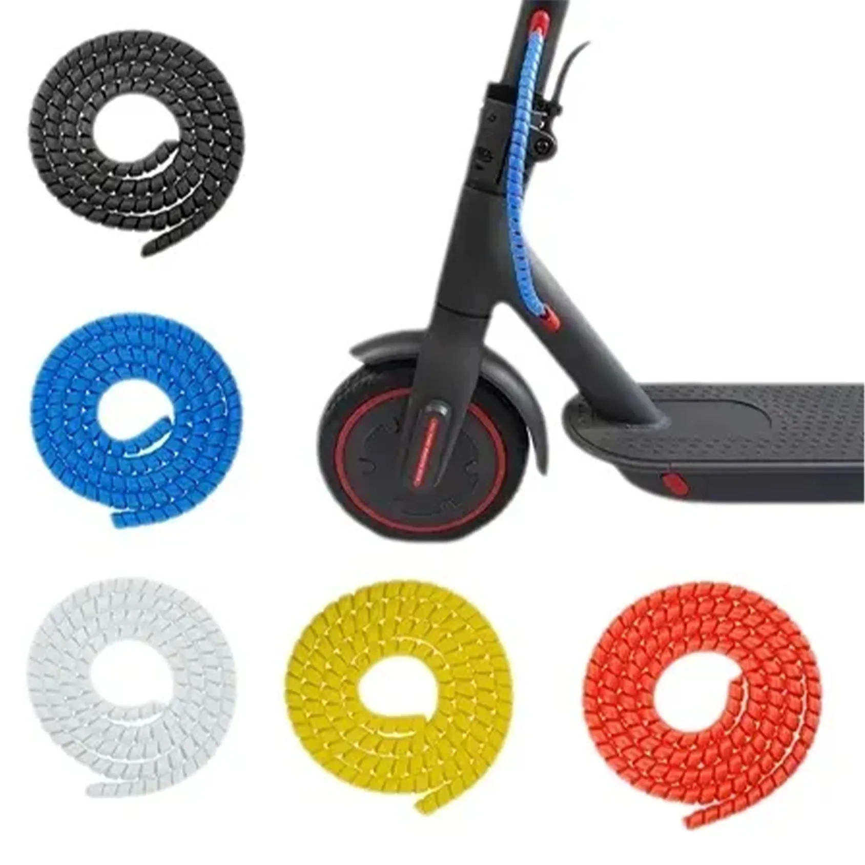 

Спиральная кабельная муфта длиной 2 м, кабельная оболочка, защита кабеля скутера, кабель с рукавами, подходит для электрических скутеров, велосипедов и т. д.