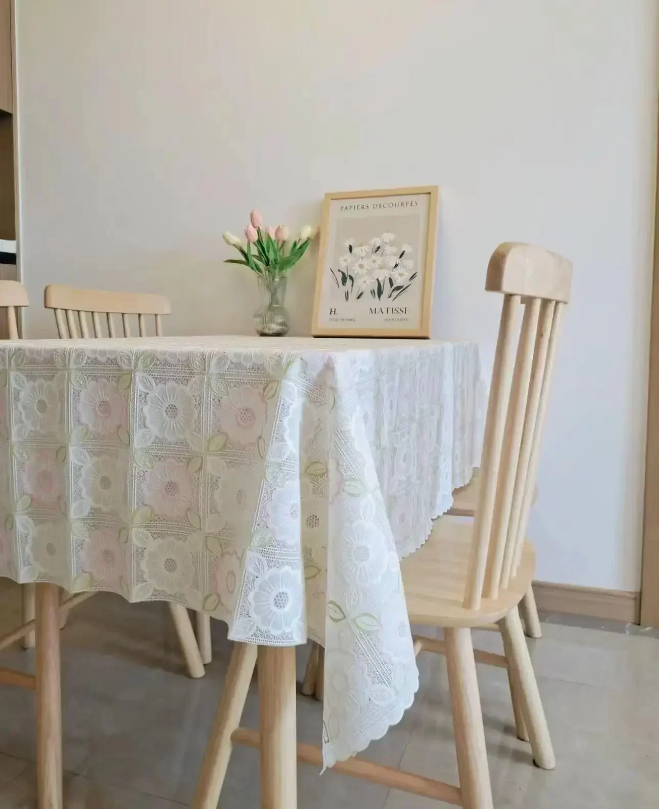 

Korean Style Small Daisy Cotton Floral Tablecloth,Tea Table Decoration,Rectangle Table Cover For Kitchen Wedding Dining Room