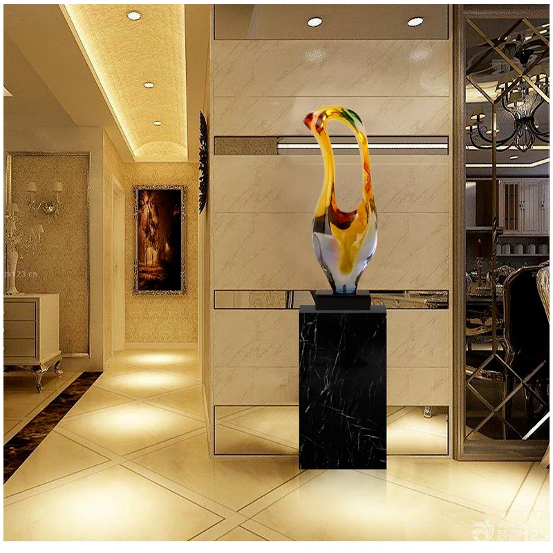 Modern abstract imitation glass sculpture decorations Club Hotel Lobby living room aisle decorations crafts decorations