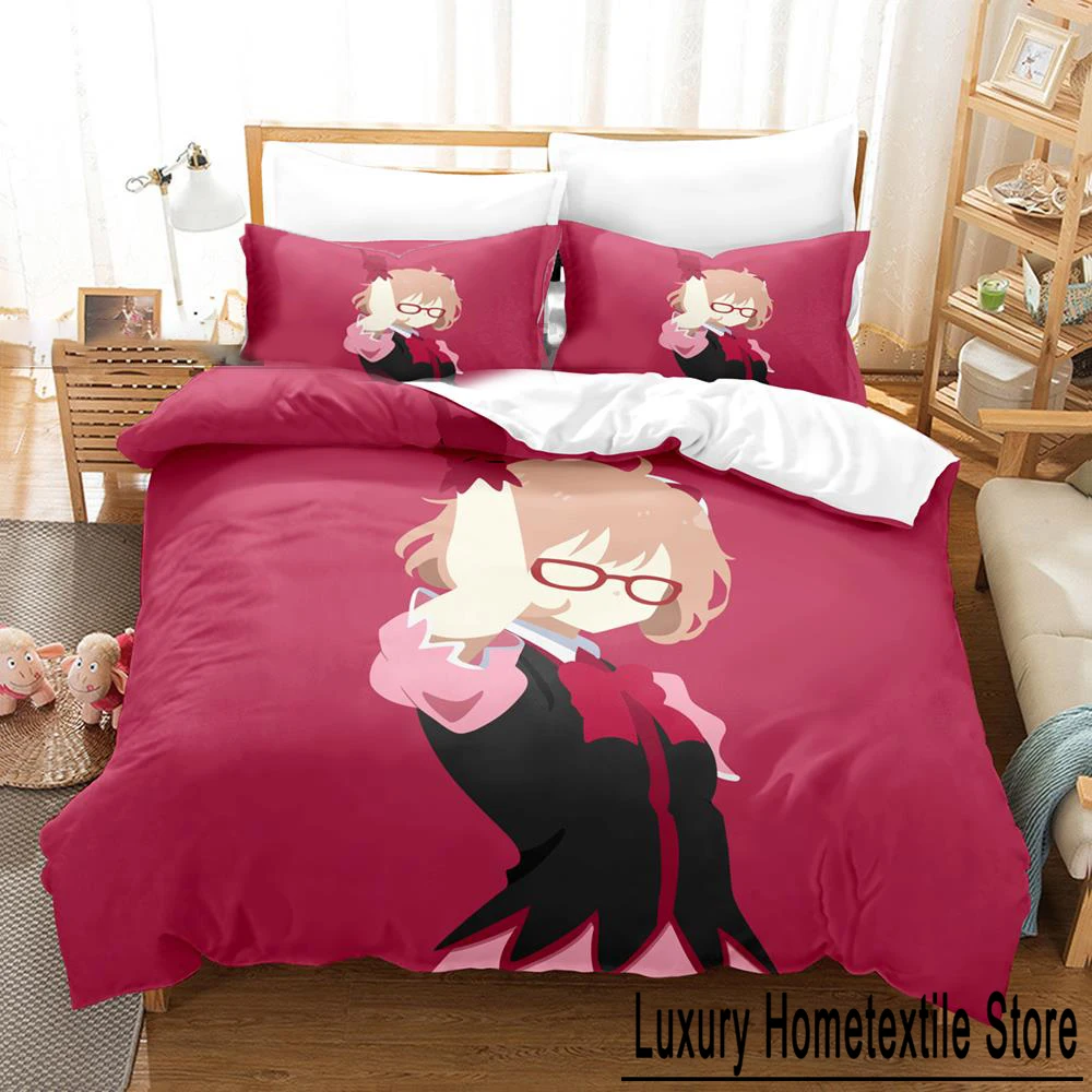 Anime Beyond the Boundary Mirai Kuriyama 2/3pcs Bedding Set Boys Girls Twin Queen Size Duvet Cover Bed Kids Adult Home Textiles