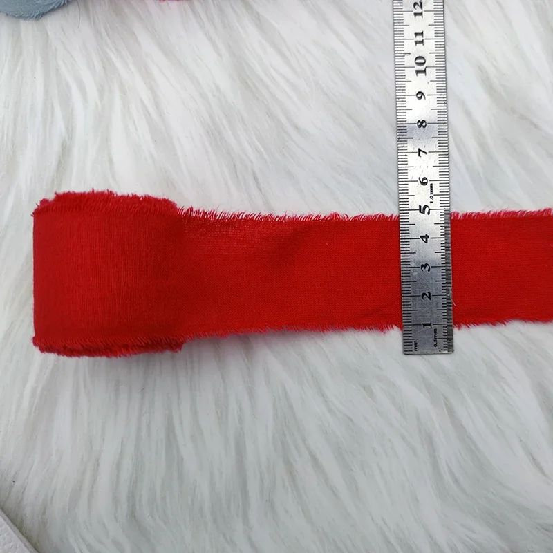 Cotton Gauze Ribbon Strap Selling Wedding Bridesmaid Decoration Green beige Silk Ribbon Flower Bouquet Wrap Frayed Edge
