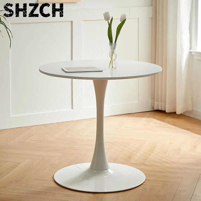 Nordic Round Table White coffee table Leisure negotiation reception desk Tulip small round table and chair combination