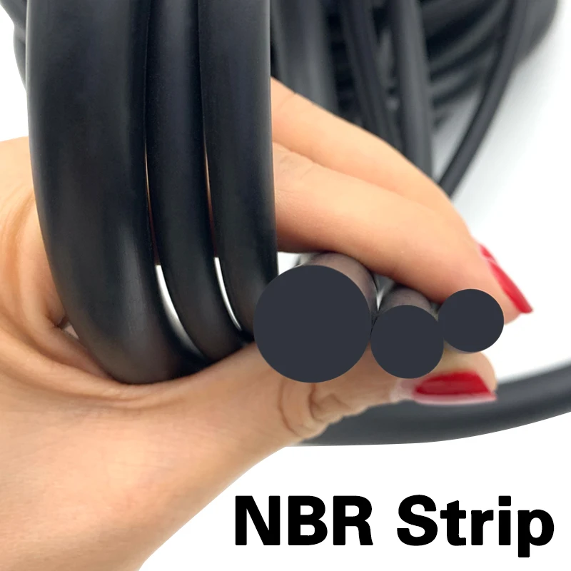 

OD1mm ~30mm black NBR rubber strip sealing high temperature oil resistant nitrile sealing rope solid high-quality rubber strip