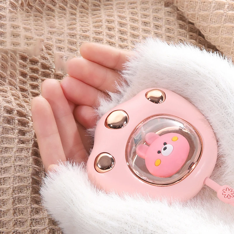 1pcs Mini Winter Reusable Hand Warmer USB Rechargeable Fast Heating Cute Cat Paw Instant Pack Cold