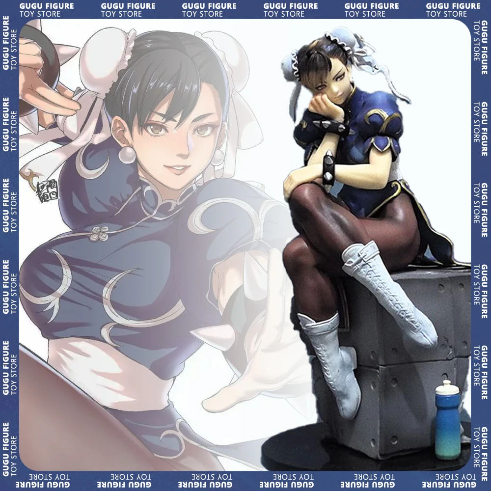 Street Fighter Chun Li Figure Sitting Posture Chun Li Action Figure Pvc Models Collectible Statue Desk Ornament New Year Gifts