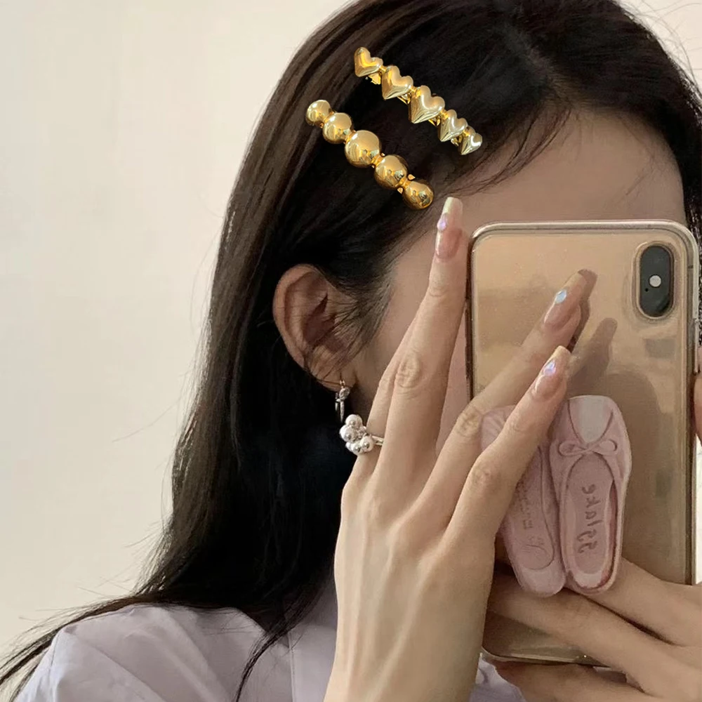 2024 INS Fashion Geometric Gold Silver Color Metal Spring Hair Clips for Girls Jewelry Hair Pins Women Hair Tools Accessories image 5