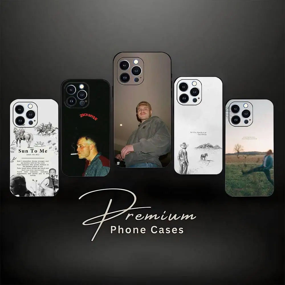Singer Z-Zach Bryan Phone Case For iPhone 17,16,15,14,13,12,11 ,Pro Max,XS,X,XR,SE,Mini,8,7,Soft Silicone Black Cover