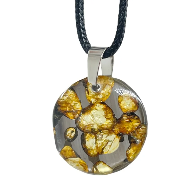 2.7g Seymchan Olive Meteorite manual Pendant Olive Meteorite Natural Olive Meteorite Necklace Pendant Specimen Collection- LB171