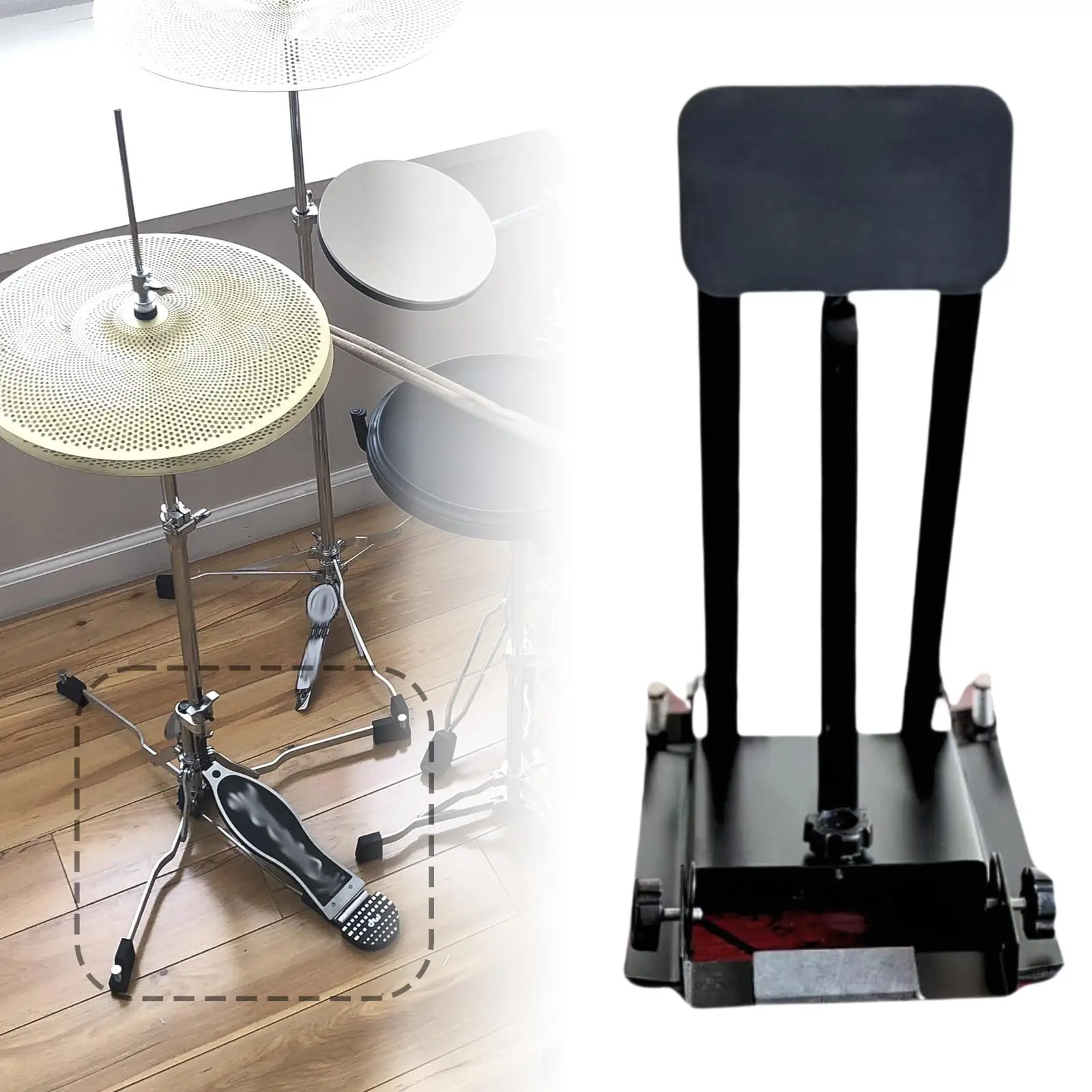 

Kick Drum Practice Pad Nonslip Resuable Portable Easy to Install Bass Pedal for Indoor Practicing Training Outdoor Enthusiasts