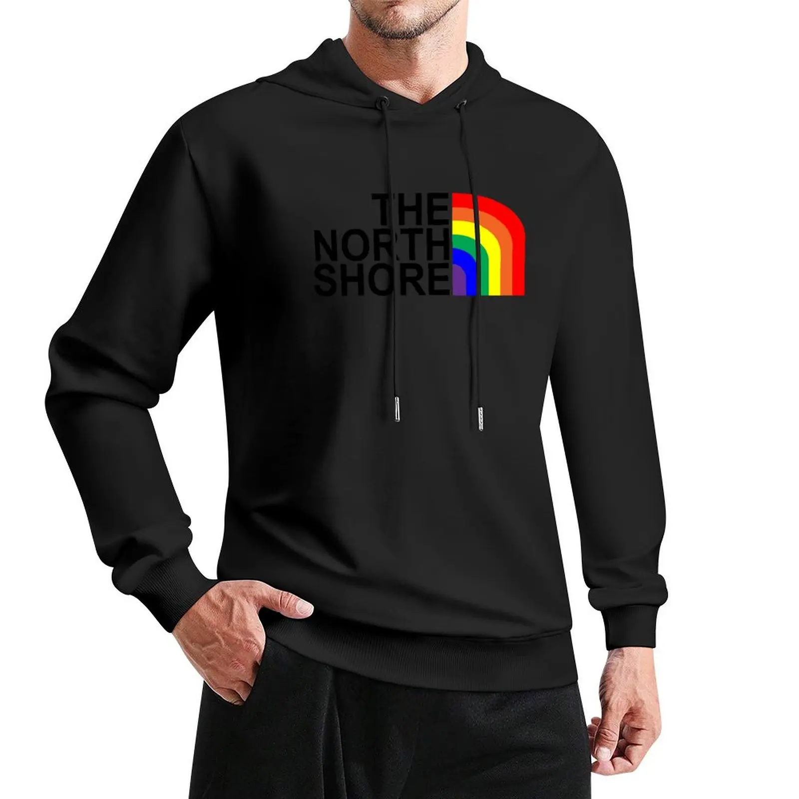 

The North Shore Rainbow Pullover Hoodie men's autumn clothes korean clothes men clothes korean style big size hoodie