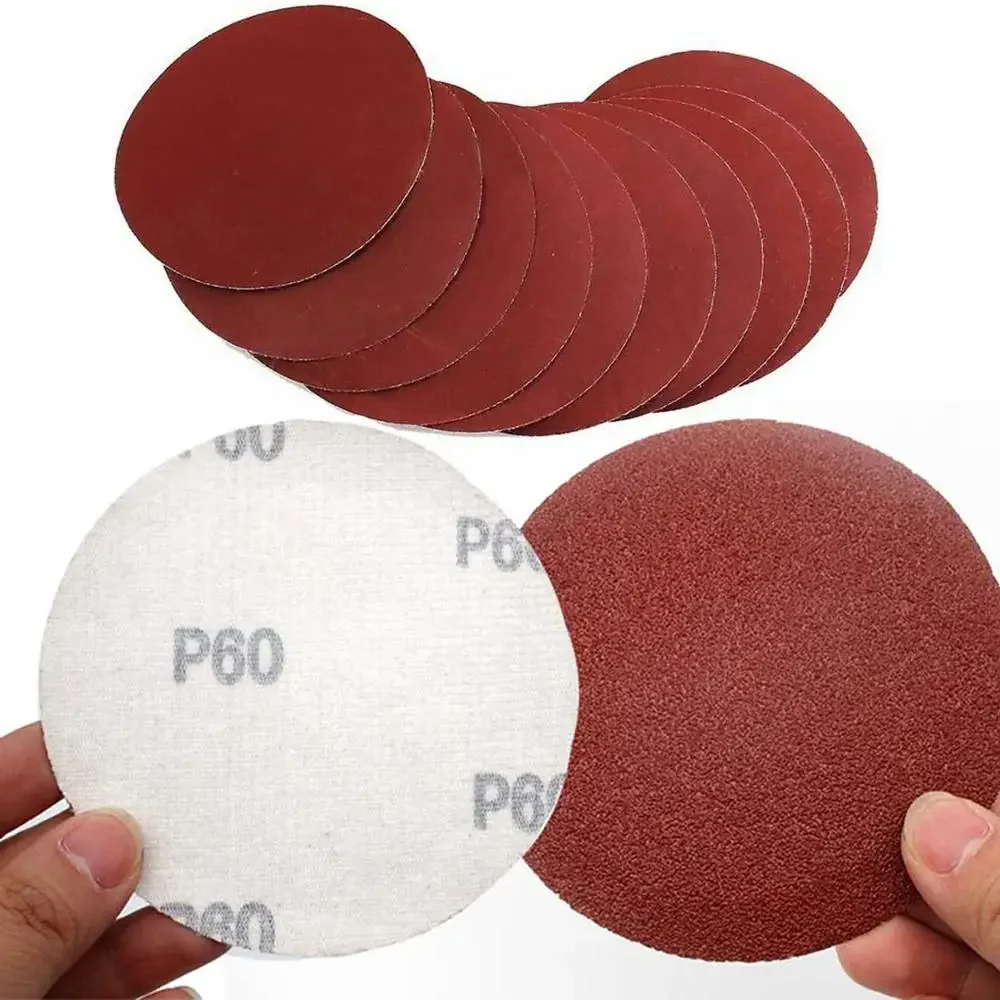 10x Red Color Sandpaper - 5Inch 125MM Sanding Discs Hook loop PSA/Adhesive 60-2000 Grits for Polishing & Grinding