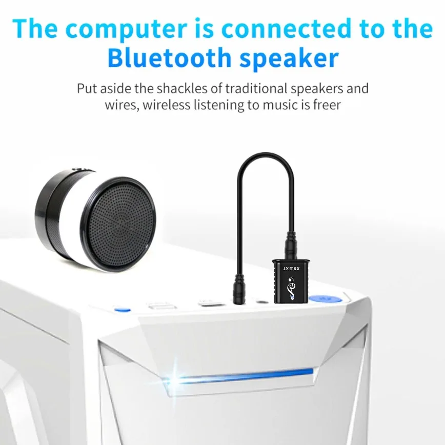 2-IN-1 USB Bluetooth 5.0 Adapter 3.5MM Jack AUX Bluetooth Audio Transmitter Receiver Adapter for Car PC Laptop Speaker Amplifier