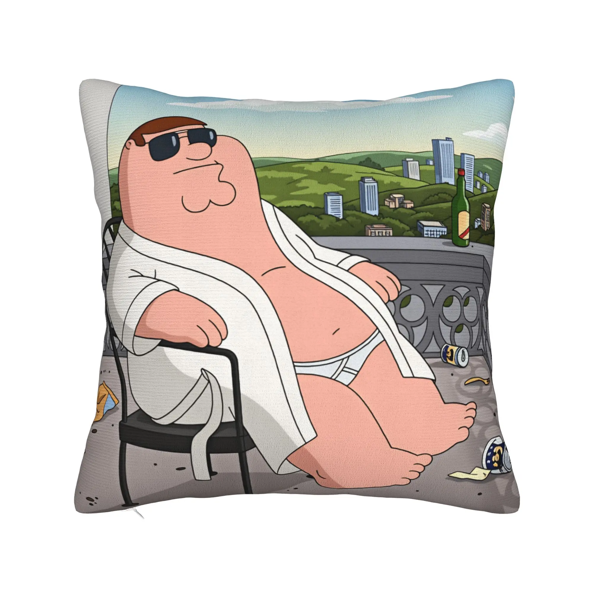 F-Family Funny Guys peter Pillow Case  Comfy Pillow Cover For Sofa Car Home Decor Retro Trendy Pillowcases