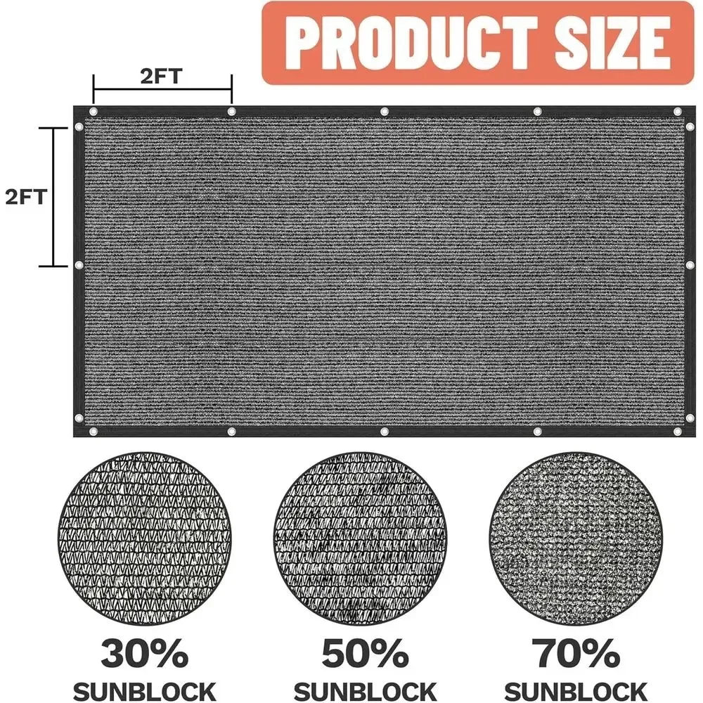 Custom 8' x 14' Brown Shade Cloth with Grommets - 90% Sunblock, Durable Mesh for Privacy, Greenhouse, Kennel, and Playpen.