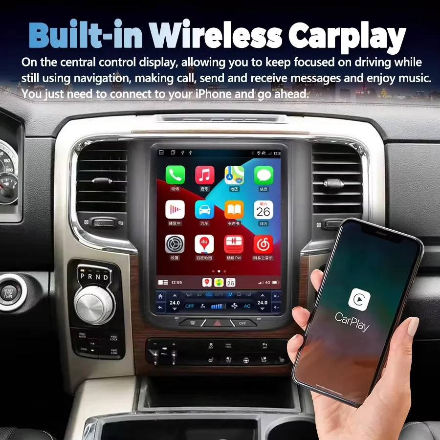 

128GB Car Android 13 IPS Screen For Dodge RAM 1500 2011-2017 Radio Multimedia Stereo Video Player GPS Navi Head Unit Carplay