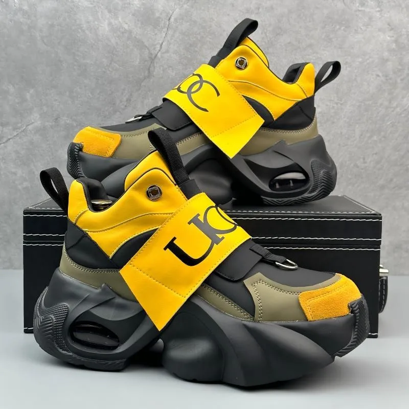 

Men Casual Sport Shoes Spring Autumn Thick Bottom Dad Sneakers Lightweight Trendy Slip-On Versatile Flat Heel Zapatillas Hombre