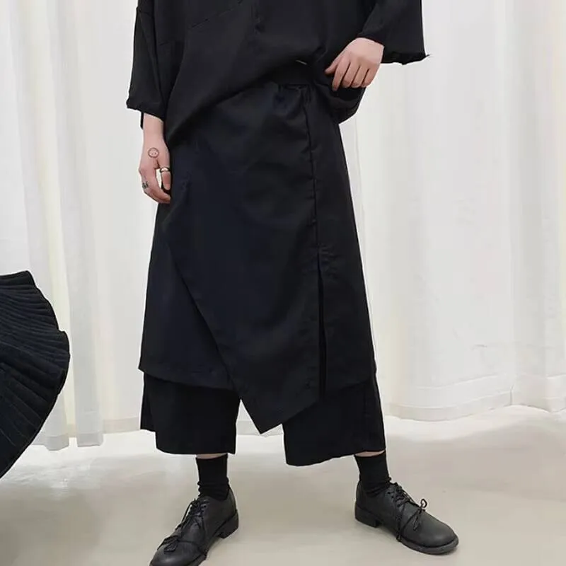 

Брюки Юбка Отпуск Мужские весенне-летние восемь брюк Две брюки Мужские повседневные брюки Хип-хоп Уличные шаровары Большой размер