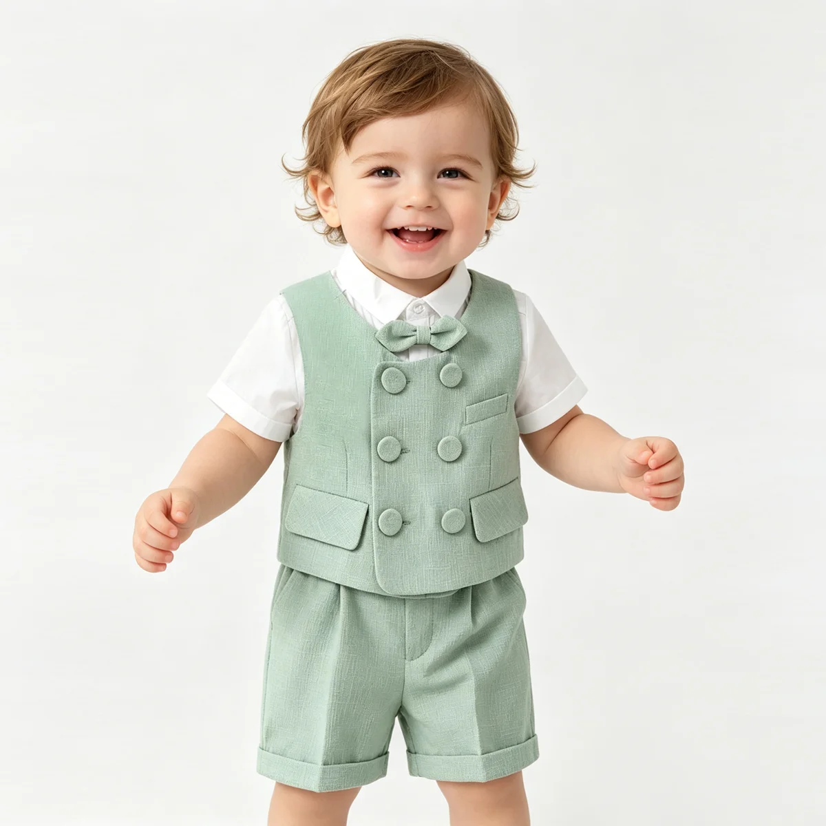 بدلة رسمية خضراء للأولاد الصغا - مراجعة Baby Boy Suit Set Baptism وسعره