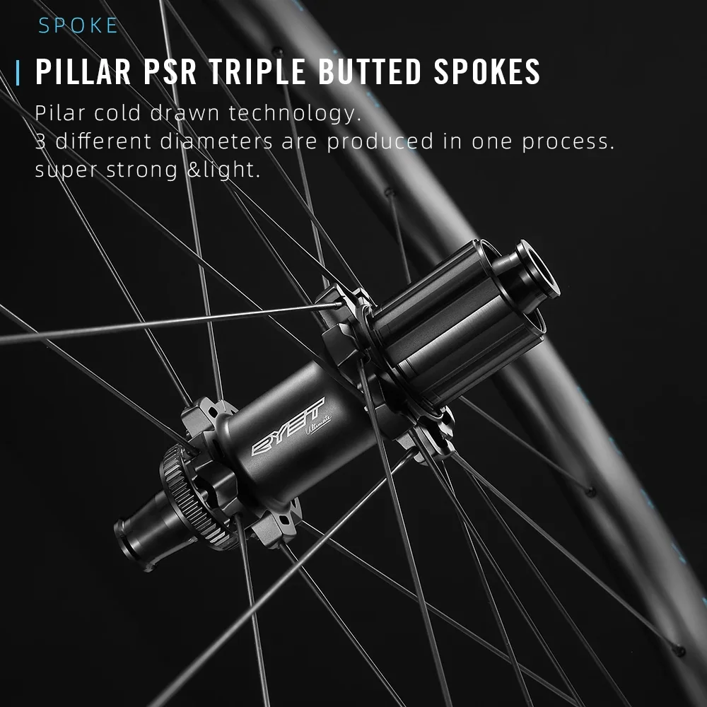 RYET Road Carbon Wheels 50mm Sinusoidal Bicycle Rimsets 22mm