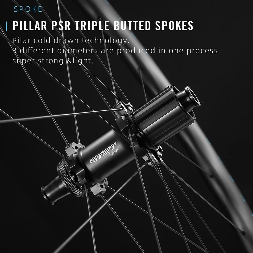 RYET Road Carbon Wheels 50mm Sinusoidal Bicycle Rimsets 22mm