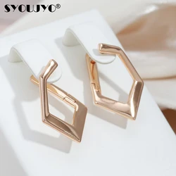 SYOUJYO Glossy Geometric Earrings 585 Gold Color Women's Daily Fashion Jewelry Gift