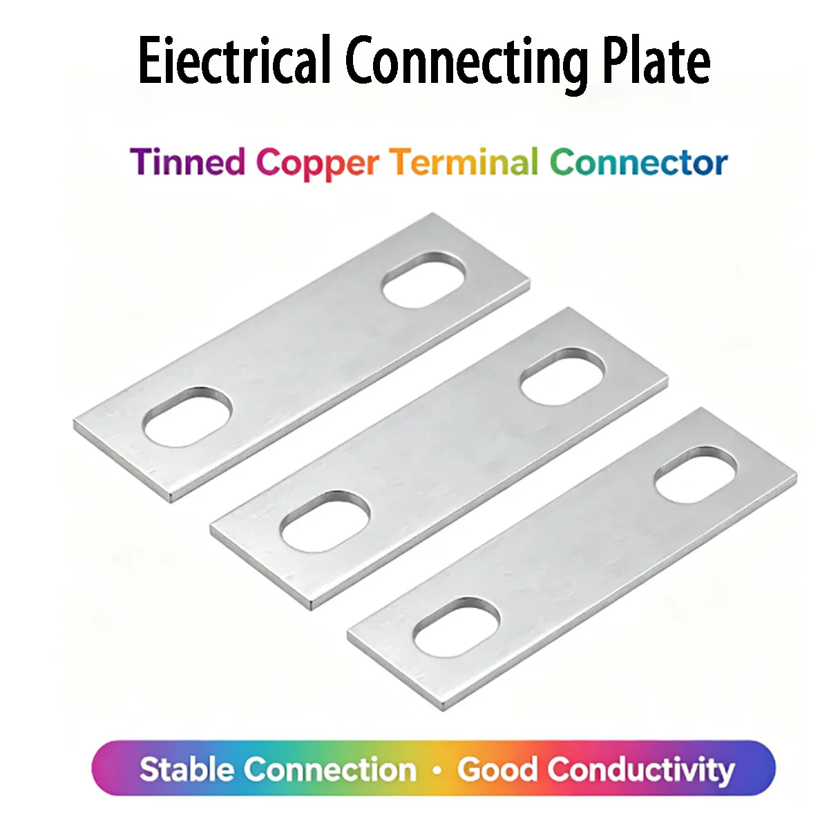 Tinned Pure Copper Busbar Connector, 20mm Width 6/8 Holes Copper Jumper for Lithium Battery Large Current Connection