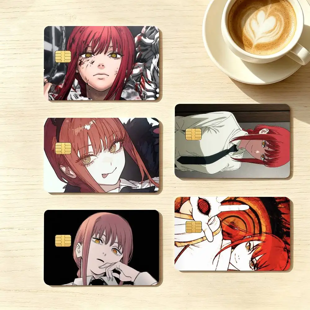 Anime C-Chainsaw Man M-Makima Credit Card HD Stickers Game Card Decal Small Chip Waterproof Sticker Gift