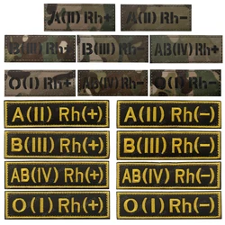 Blood Type Group Infrared Reflective Patches A B AB O Positive POS Negative NEG Rh+ Rh- Chevron Strip Embroidery Badges