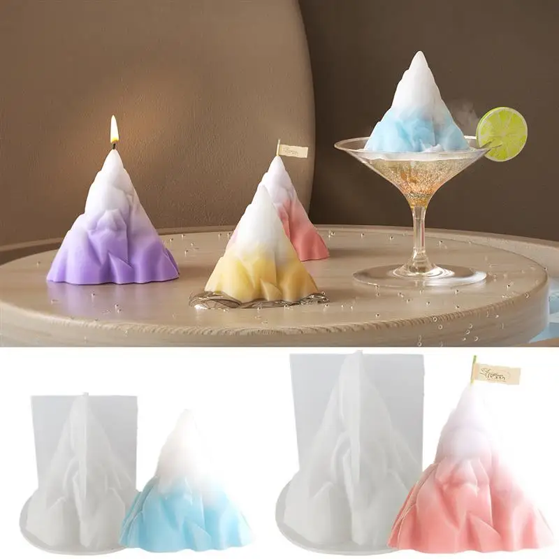 Snow Mountain Silicone Mold Candle Soap Resin Mold DIY Chocolate Ice Cube Baking Mold Aromatherapy Gypsum Epoxy Resin Mold Decor