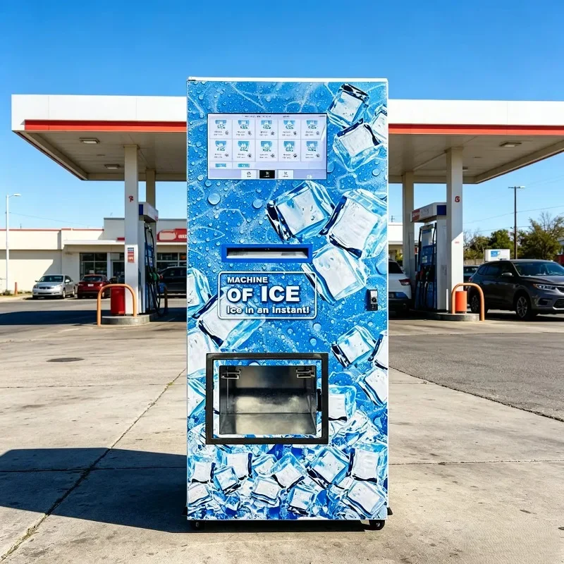 Foodline Automatic Ice & Cold Water Vending Machine Self‑service Ice Cube Water Dispensing Device For Parking Lot Supermarket