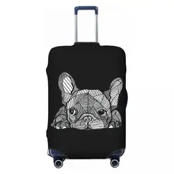 Custom Grappige Franse Bulldog Bagagehoes Beschermer Wasbare Frenchie Hond Reiskoffer Hoezen