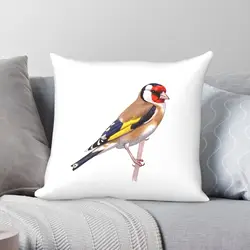 European Goldfinch Pillowcase Polyester Linen Velvet Printed Zip Decor Home Cushion Case