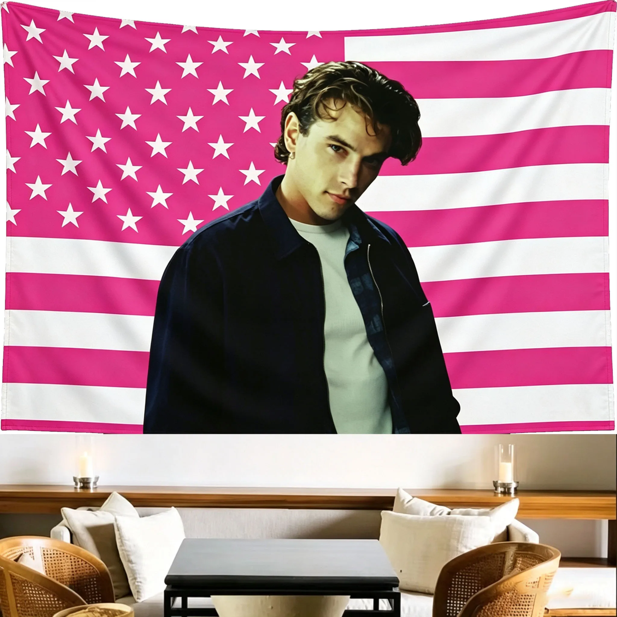 Billy Flag, Billy Pink American Flag Tapestry, Wall Hanging for Dorm Bedroom Living Room, Music Party Decor & Ideal Fan Gift