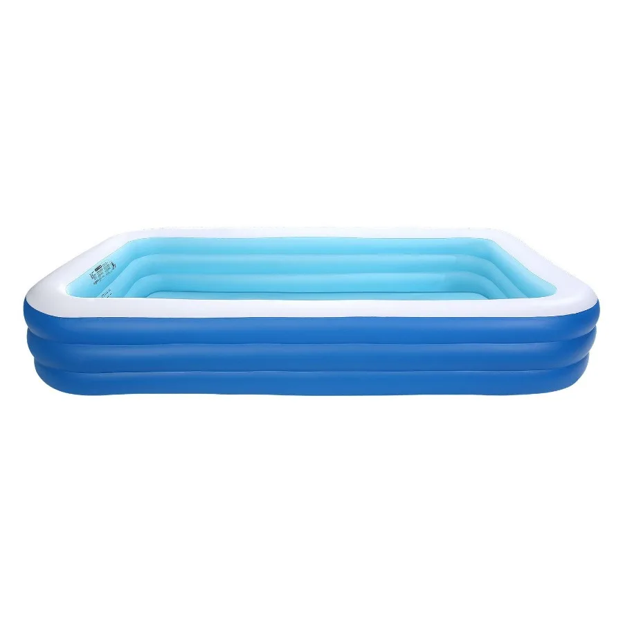 Inflatable Pool, 118 x 67 x 20 inch Large Inflatable Swimming Pool, Family Large Swimming Pools with Repair Patches, Blow Up