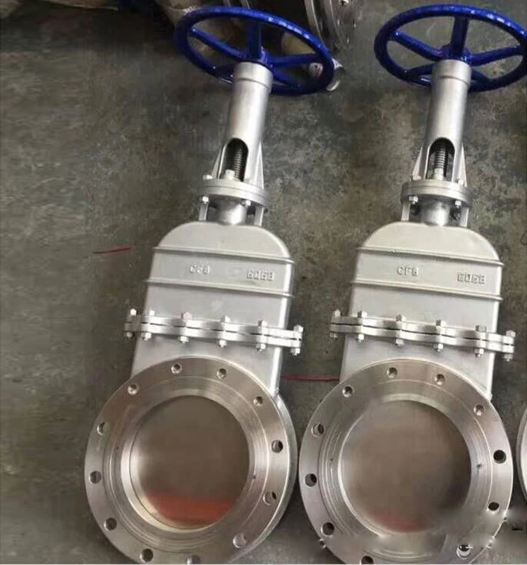 TKFM Manual non rising stem stainless steel 6 inch dn600 flange knife gate valve for coal