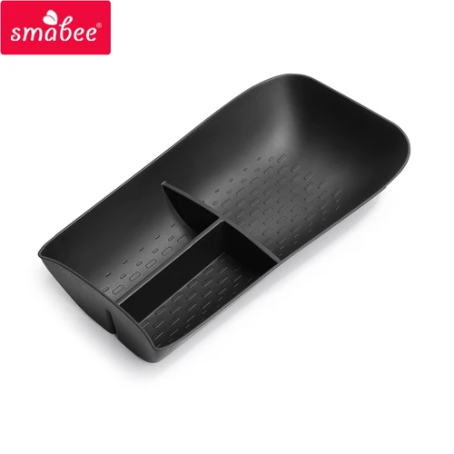 Imagen 2 del producto Smabee para Smart # Caja de almacenamiento con reposabrazos de 3 consolas centrales, bandeja de almacenamiento de capa inferior Central de TPE para coche, accesorios organizadores, color negro