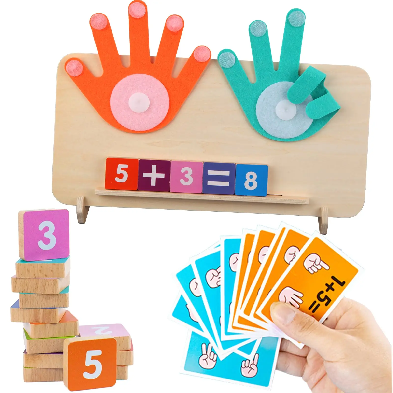 

Finger Counting Math Toys for Toddler Montessori Educational Learning Number Blocks Toy Arithmetic Teaching Aids Kids Gift