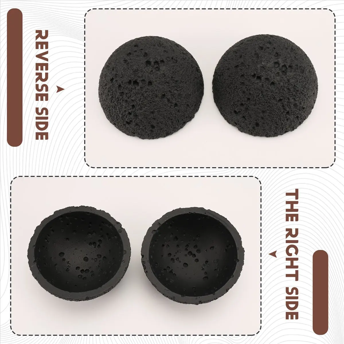 【ABFS】Bowl,Molecular Cuisine Creativity Imitate the Round Smoke Cup Black Tableware on the Ball Plate
