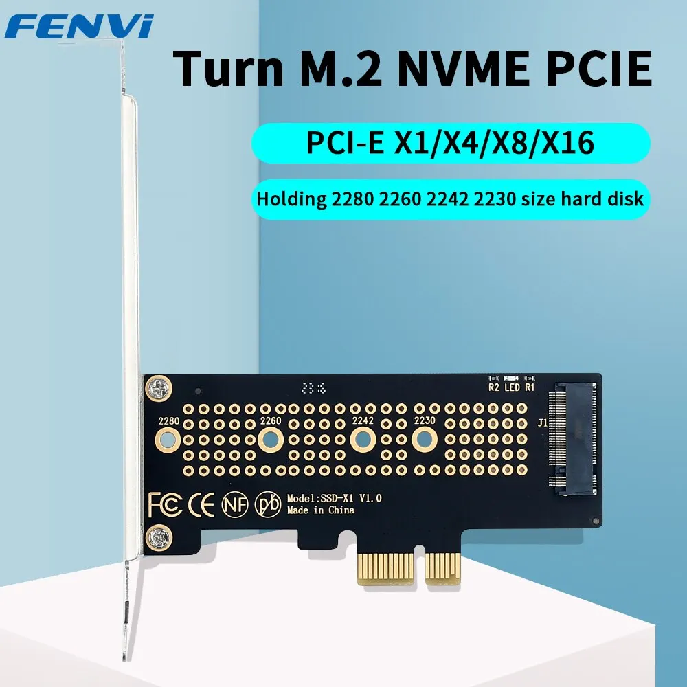 FENVI M.2 NVME do PCIe 4.0 Adapter z aluminiowym radiatorem SSD 64Gbps M.2 SSD Gen4 PCIe 4.0 X1 X4 X8 X16 Karta rozszerzeń do PC