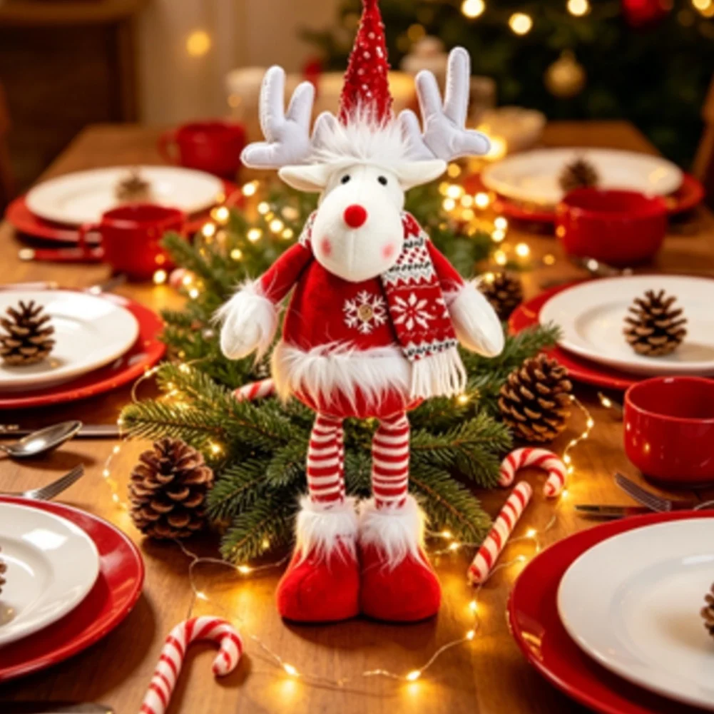 Seasonal Cheerful Figure Decoration with Telescoping Feature Compatible with For Frosty and Deer Themed Holiday Home Styling