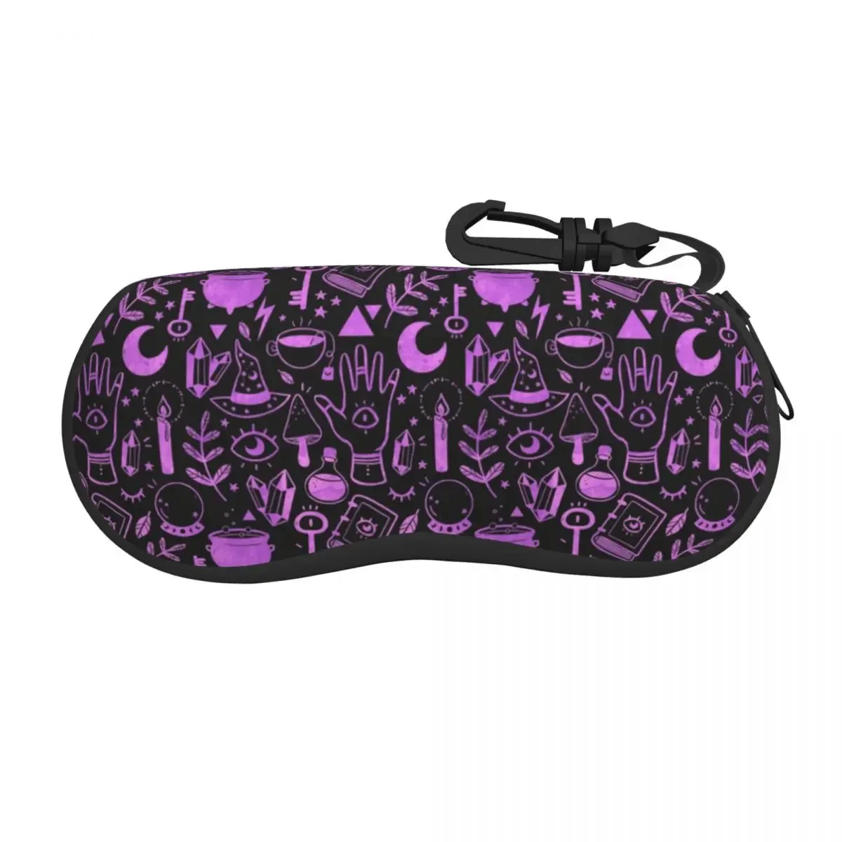 Witchy Things Textured  Sunglasses Case Neoprene Zipper Halloween Witch Shell Eyeglass Case Protective Box For Glasses