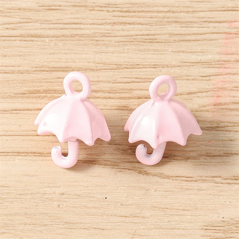 5 Stück 11x14mm Cartoon 3D Emaille Regenschirm-Anhänger für die Herstellung von Halsketten, Ohrringen, Armbändern, DIY-Bastelarbeiten, Schmuckzubehör – Detail 8