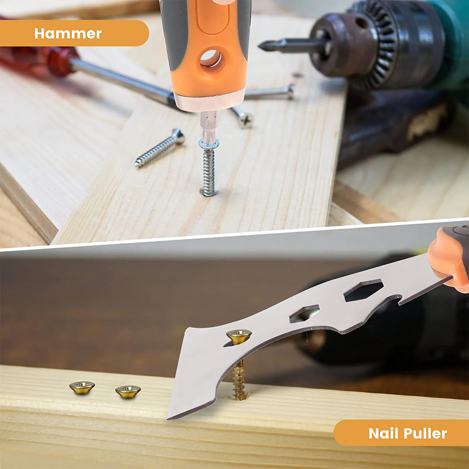 Paint Scraper Multifunctional Putty Knife 16 in 1 Stainless Steel Blade Paint Remover Scraper Tool Multifunctional Putty Knife