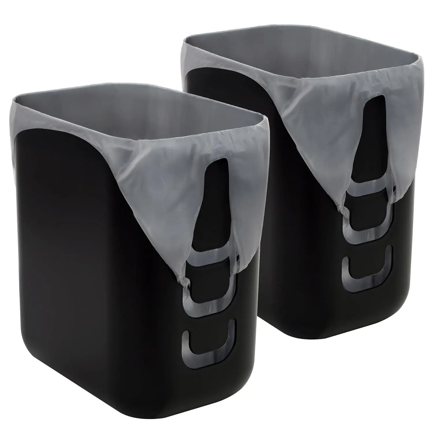 

Luup Bathroom Wastebasket 2pk, 2.5 Gallon, Black, Plastic Garbage Container for Vanity, Kitchen, Laundry, Office, Made in USA