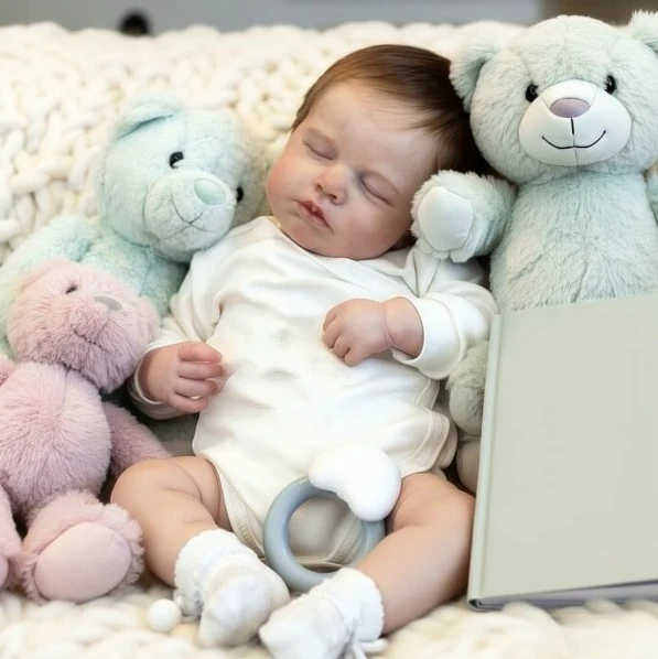 NPK 19''3D Skin High Quality Gift Full Body Soft Vinyl Reborn Loulou Newborn Baby Size Lifelike Bebe Birthday Christmas Gifts